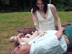 Muff, drizzling, teasing