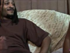 美女, デカチン, デカパイ, 黒人, フェラチオ, 黒人, 三人, オッパイの