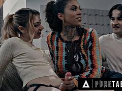 Demi Hawks and Her Boyfriend Slam Step-Fantasy into Biology Tutor Ravyn Alexa with Intense Strapon