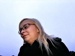 素人, ブロンド, フェラチオ, チン, バック, 眼鏡, アウトドア, ハメ撮り