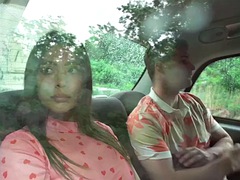 素人, 美女, デカチン, デカパイ, フェラチオ, 車, カワイイ, ヤリマン
