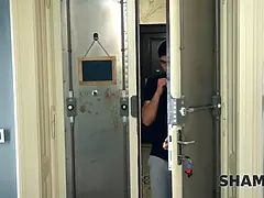 Bizarre, Blonde, Attrapée, Couple, Hd, Mature, Criant, Jarretelles