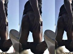 Anal, Negro, Ébano, Gay, Sexo duro, Público, Flaco