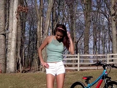 Cul, Plantureuse, Femelle, Hd, Mamelons, De plein air, Rasée, Jouets