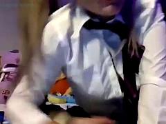 Rubia, Británico, Fetiche, Solo, Adolescente, Tetas, Uniforme