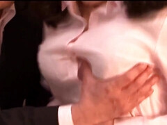 Chica, Tetas grandes, Mamada, Grupo, Marido, Japonés, Tetas naturales, Orgía