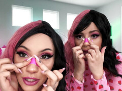 茶髪の, 小柄, ポルノスター, 三人