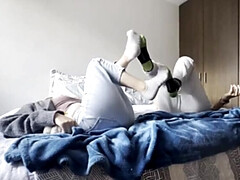 Hot Latina Teens Play Foot Wrestling & Tickling - Lesbian Amateur Fun