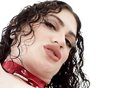 Whore in latex tastes lovers semen after hardcore anal fucking