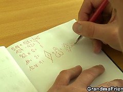 Old mature teacher takes from both sides
