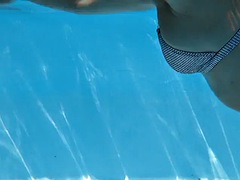 デカパイ, 茶髪の, フェティッシュ, ハンガリー人, 淫乱熟女, 一人, オッパイの, 水中