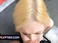 Blondine, Sperma im mund, Schwanz, Domination, Handjob, Hd, Pov, Titten