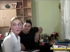 Rubia, Mamada, Universidad, Doble penetracion, Francés, Sexo duro, Colegiala, Uniforme
