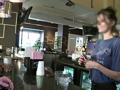 Ebony picked up amateur stud fucked in public by a white top