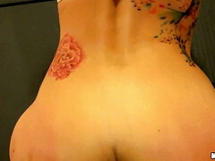 アナル, デカパイ, 彼女, ピアス, ハメ撮り, オマンコ, タトゥー, オッパイの