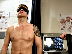 デカパイ, ブロンド, ボンデージ, フェムドム, グローブ, 看護婦, ストッキング, タトゥー