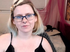 Nerdy Glam Blonde Babe Gets Naked And Naughty