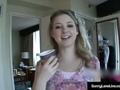 Sexy Sunny Lane Sucks Cock & Plays With Her Tight Pussy POV!