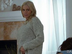 デカ尻, ブロンド, 巨乳な, 指いじり, なめる, 下着, コキ, オッパイの