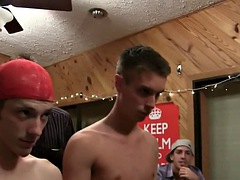 Exhausted dorm stud str8 sucks in group for brotherhood