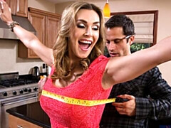 デカ尻, デカチン, デカパイ, フェラチオ, バック, キッチン, 淫乱熟女