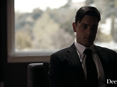 デカ尻, ブロンド, フェラチオ, 巨乳な, 下着, ラフ, 三人, オッパイの