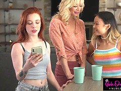 Asiatique, Blonde, Brunette brune, Hd, Lesbienne, Orgasme, Petite femme