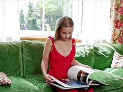 18, 巨乳な, ドレス, 指いじり, 手コキする, オーガズム, オマンコ, ティーン