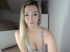 Enthousiasteling, Blond, Masturbatie, Alleen, Webcamera