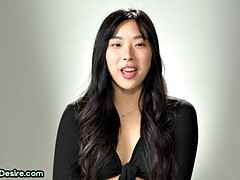 Asian hairy petite fingerfucking solo