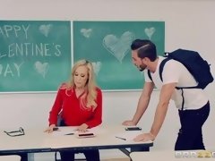 デカ尻, デカパイ, ブロンド, フェラチオ, バック, 指いじり, 淫乱熟女, 教師