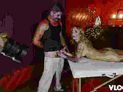 Grosser schwanz, Blondine, Blasen, Vollbusig, Hundestellung, Hd, Massage, Ablutschen