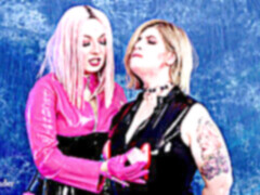Gag play lesbian hot bang-out vid FemDom Mistress Arya Grander and her subordinated MILFie girl