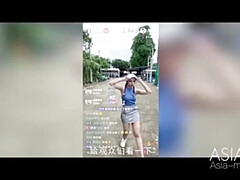 Asiatique, Sucer une bite, Chinoise, Couple, Érotique, Hd, De plein air, Chevaucher