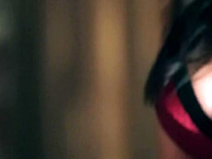 Grote mammen, Zwart, Bruinharig, Natuurlijke tieten, Doordringend, Kut duiken, String, Tieten likken