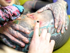 Stiefel, Braunhaarige, Hd, Lesbisch, Lecken, Milf, Titten, Spielzeuge