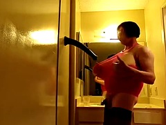 Smoking a cigar with big tits