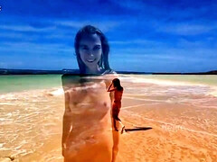 ビーチ, 茶髪の, 古典, チン, Hd, 乳首, オマンコ, ガリガリ