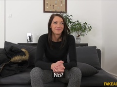 Sexy Brunette Babe Takes First Time Creampie