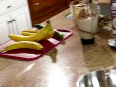 Hot Milf Emily Addison - rough interracial hardcore in the kitchen