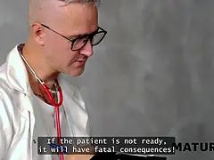 Schönheit, Hd, Lecken, Krankenschwester, Muschi, Schreiend, Dürr, Strümpfe