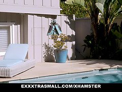 Américain, Poilue, Hd, Piscine, Chatte, Criant, Maillot de bain, Nénés