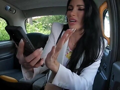 French beauty with a big bum is jerking and fucking in the cab