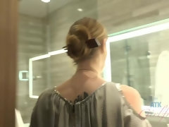 Amateur, Blonde, Sucer une bite, Faciale, Petite amie, Orgasme, Grande, Nénés