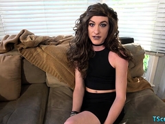 Big dick shemale casting with cumshot