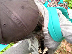 デカチン, フェラチオ, 口内発射, アウトドア, 小柄, 公共