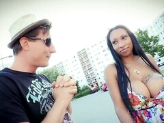 Zwart, Pijpbeurt, Bruinharig, Sperma shot, Zwart, Europees, Duits, Buiten