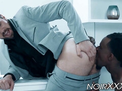 Anaal, Grote lul, Zwart, Pijpbeurt, Homo, Interraciaal, Spier, Anaal likken