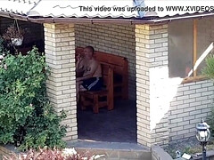 Leie, Paar, Spermaladung, Handjob, Masturbation, Im freien, Ablutschen, Ehefrau