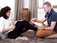 Grosser schwanz, Blasen, Hundestellung, Natürlichen titten, Kurzes haar, Dürr, Jungendliche (18+), Titten